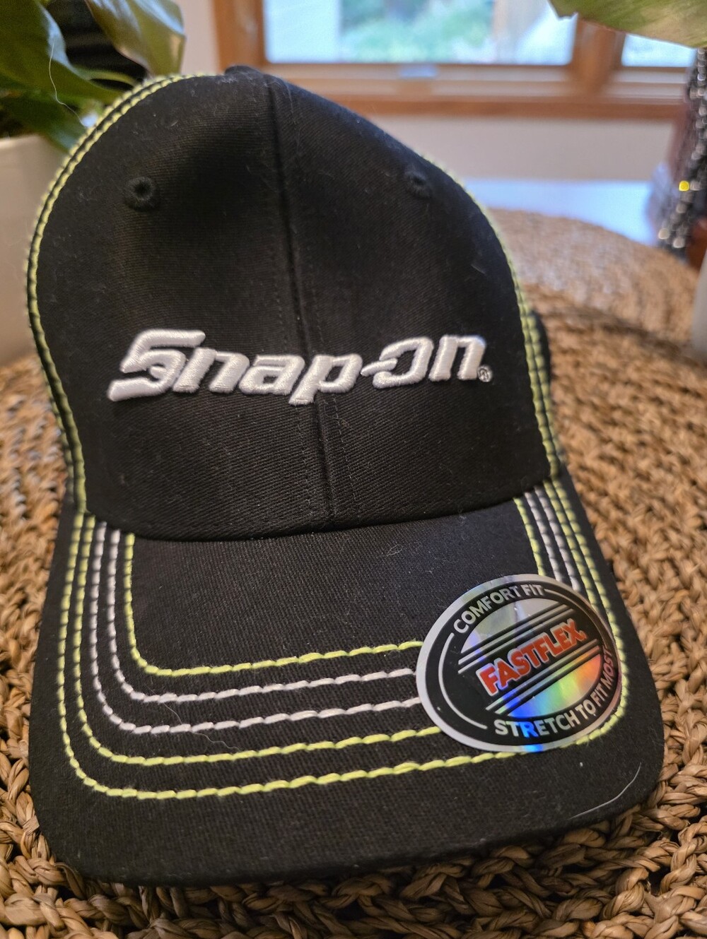 Vintage Snap-on Tools Graphic Baseball Hat – Black with Neon Green Stitching